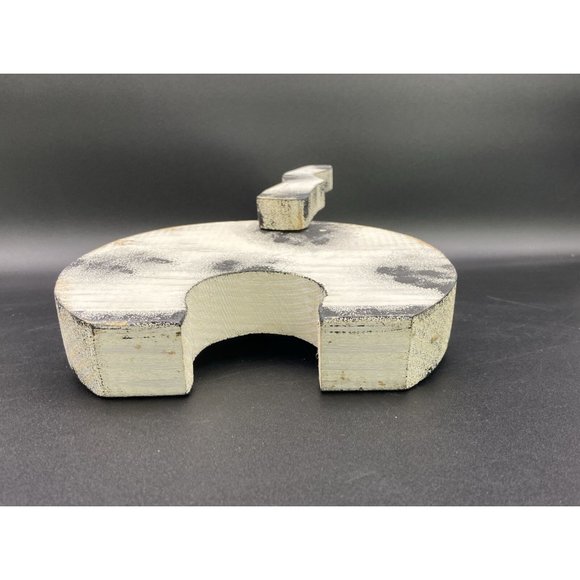 Halloween White, Black Cat Hand Painted Wooden Kitty Lover Wood Figure 9” - Picture 4 of 11